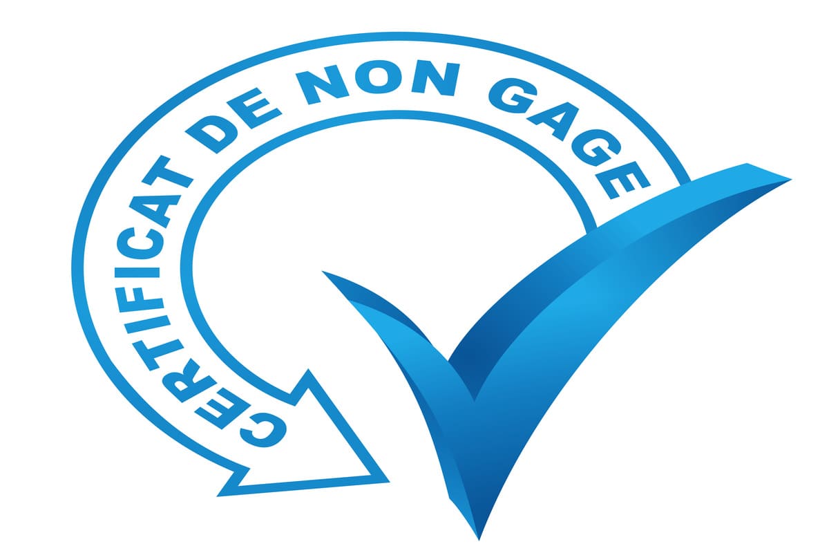 symbole de certificat de non gage bleu 
